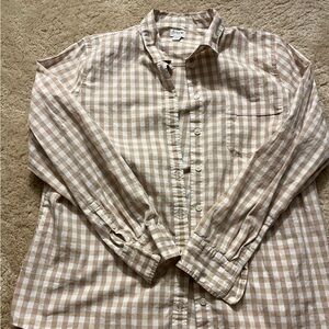 J. Crew Beige Checkered Shirt - size XXL